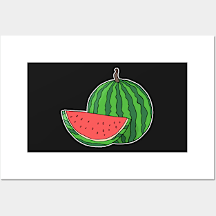 Watermelon hand drawn fruits summer Posters and Art